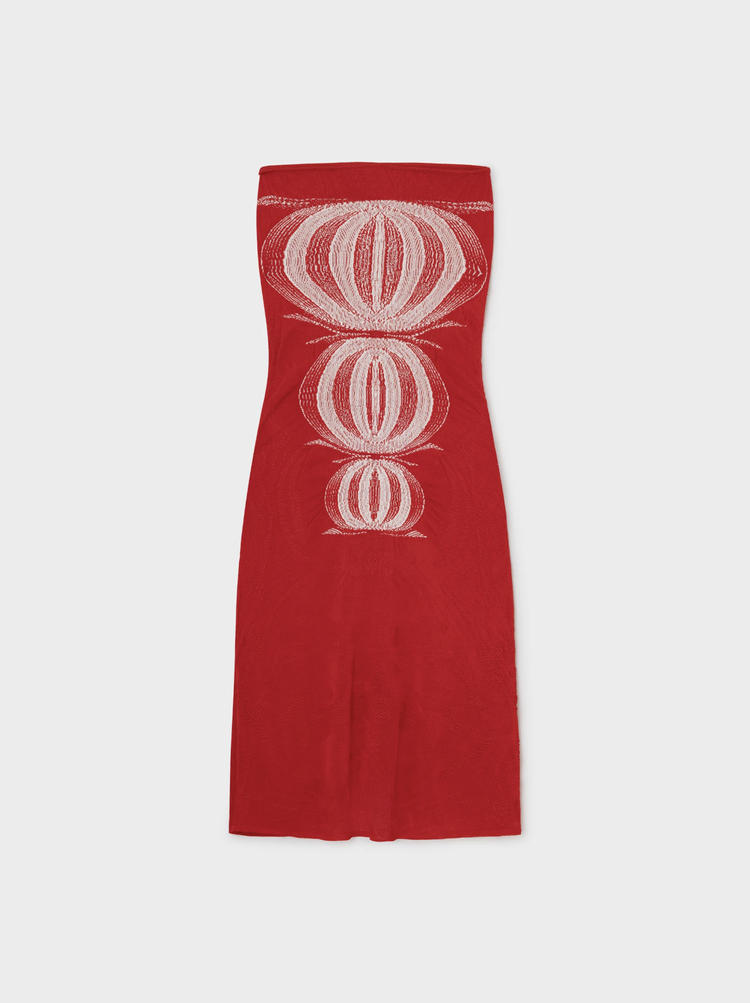 Loewe Anagram Embroidered Ribbed Midi Dress — UFO No More